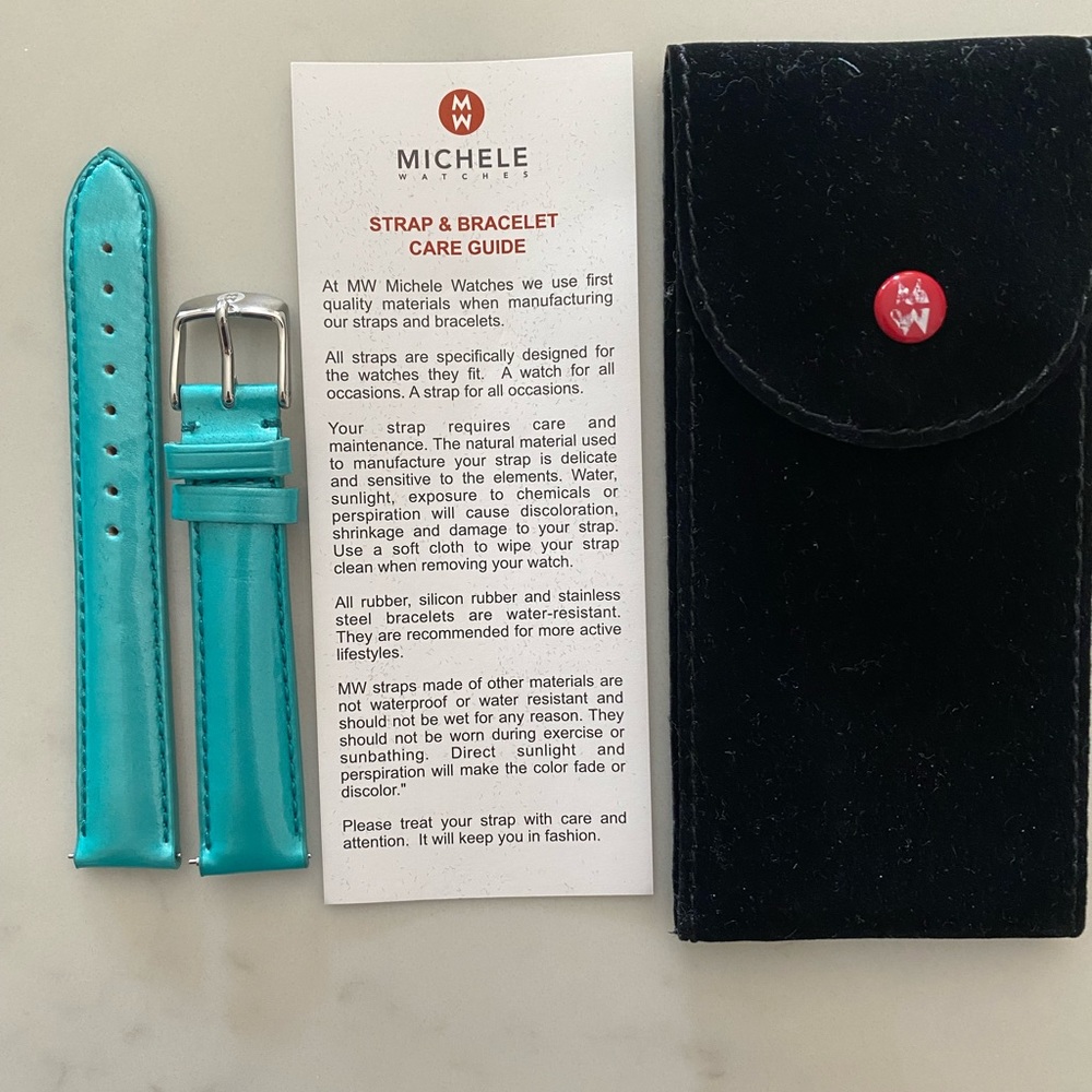 Michele leather watch band 16mm